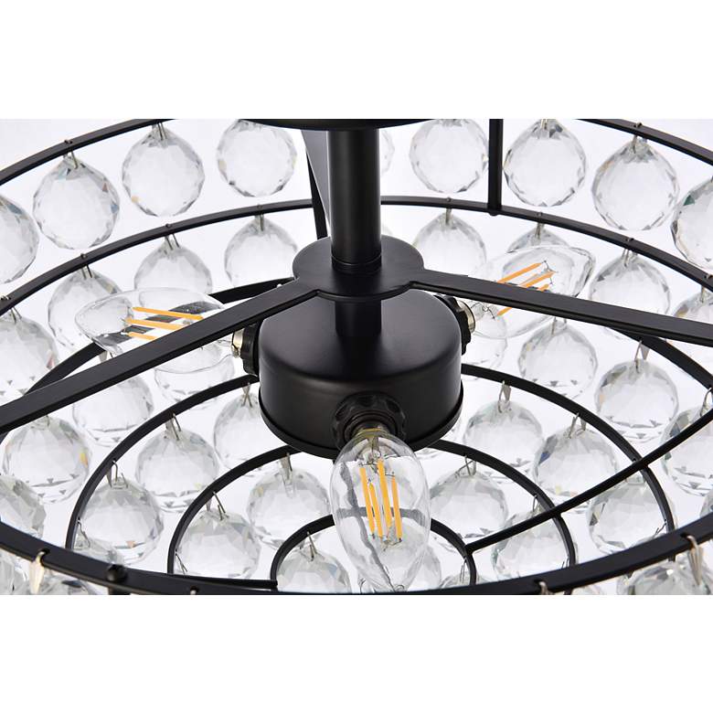 Image 7 Elegant Lighting Savannah 16" Black Frame Crystal Glass Ceiling Light more views
