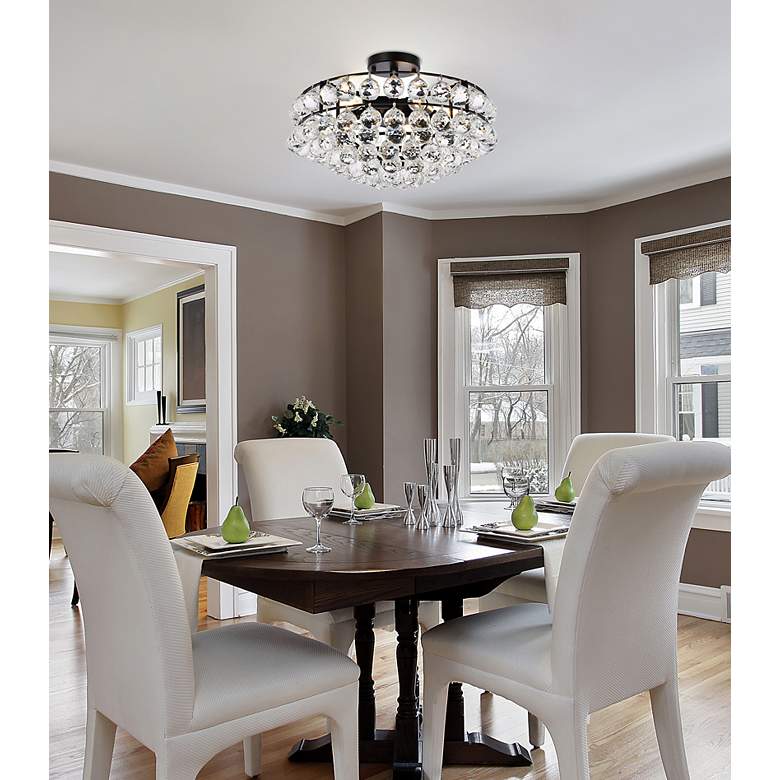 Image 4 Elegant Lighting Savannah 18" Black Finish Crystal Ceiling Light more views