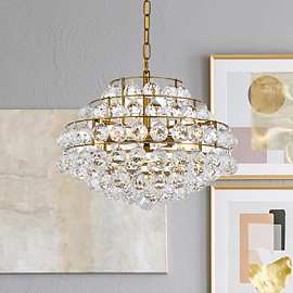 Vienna Full Spectrum Luxum 23 1/2" Brass 8-Light Crystal Chandelier