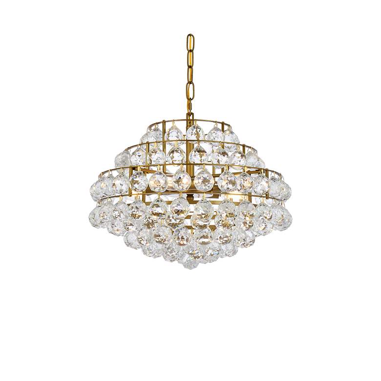 Image 4 Elegant Lighting Savannah 18" Wide Brass and Crystal Modern Pendant more views