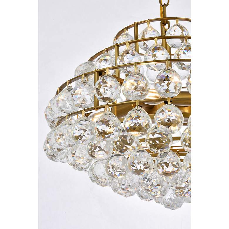 Image 6 Elegant Lighting Savannah 18" Wide Brass and Crystal Modern Pendant more views