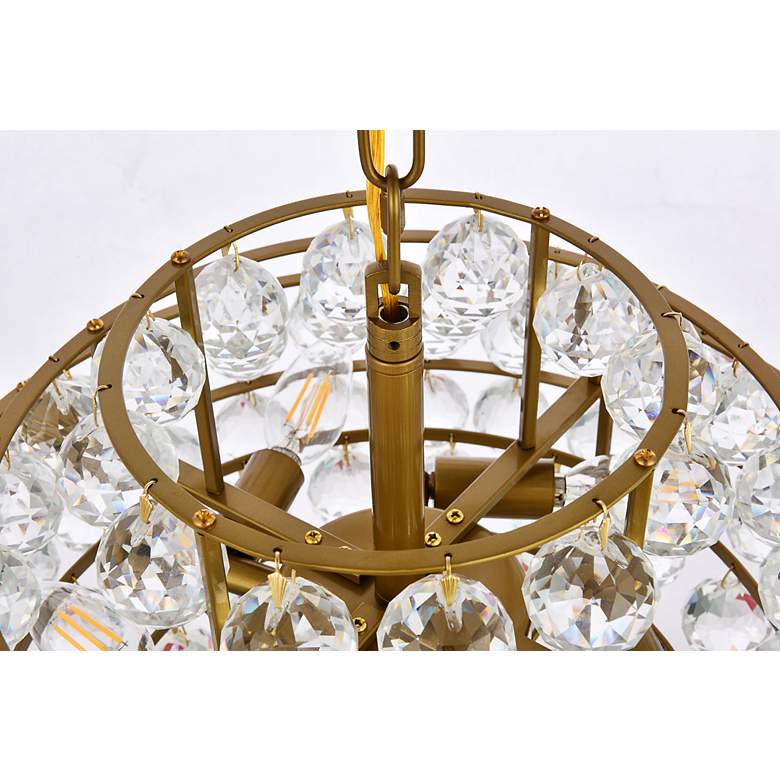 Image 7 Elegant Lighting Savannah 18" Wide Brass and Crystal Modern Pendant more views