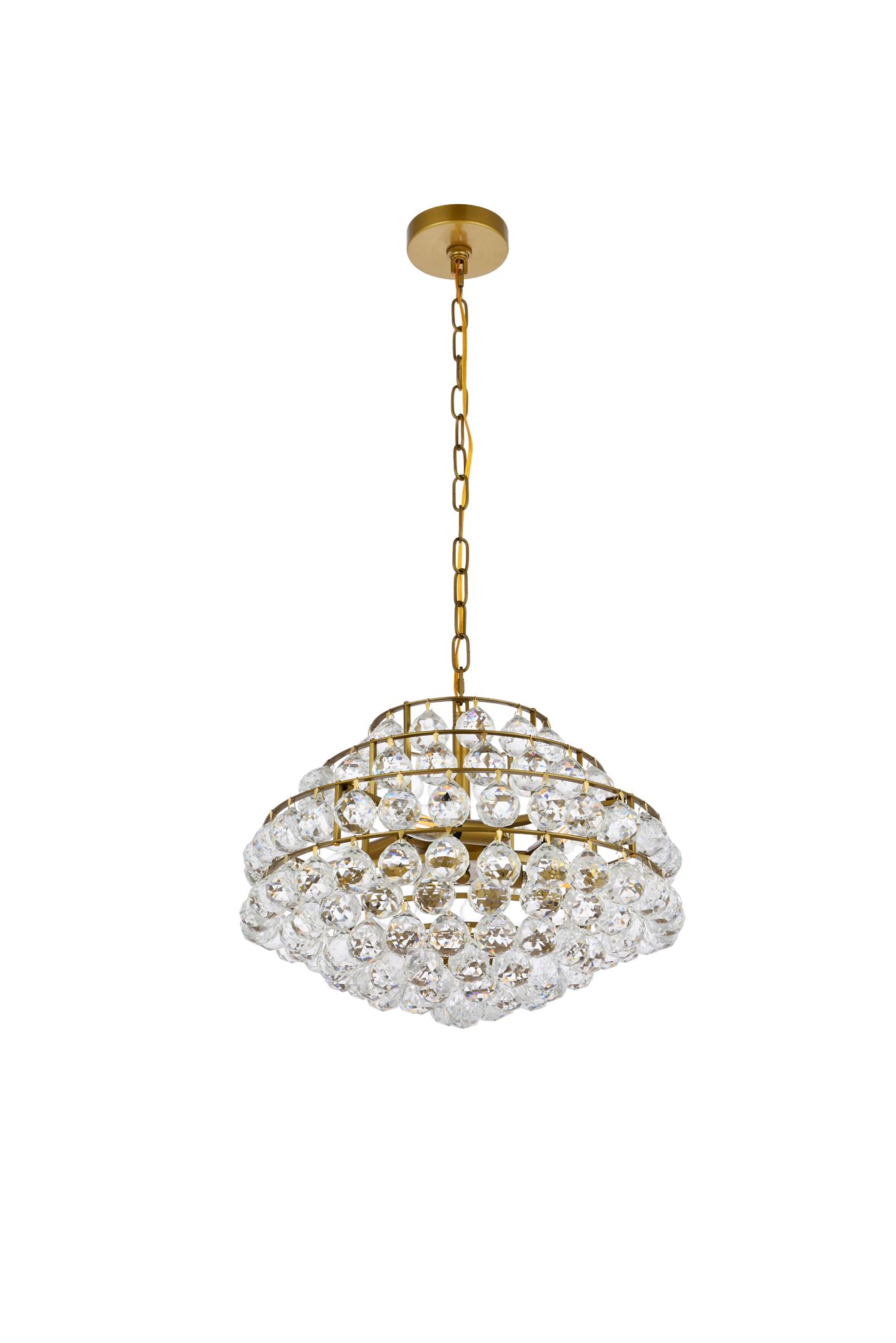 Elegant Lighting Savannah 18" Wide Brass and Crystal Modern Pendant