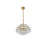 Elegant Lighting Savannah 18" Wide Brass and Crystal Modern Pendant