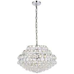 Elegant Lighting Savannah 20" Wide Chrome and Crystal Pendant Light