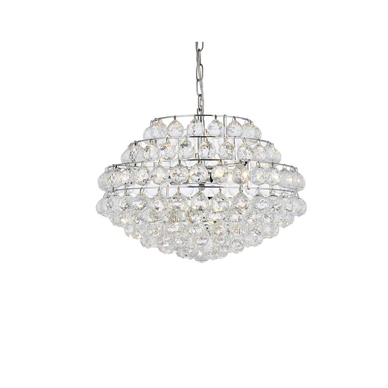 Image 4 Elegant Lighting Savannah 20" Wide Chrome and Crystal Pendant Light more views