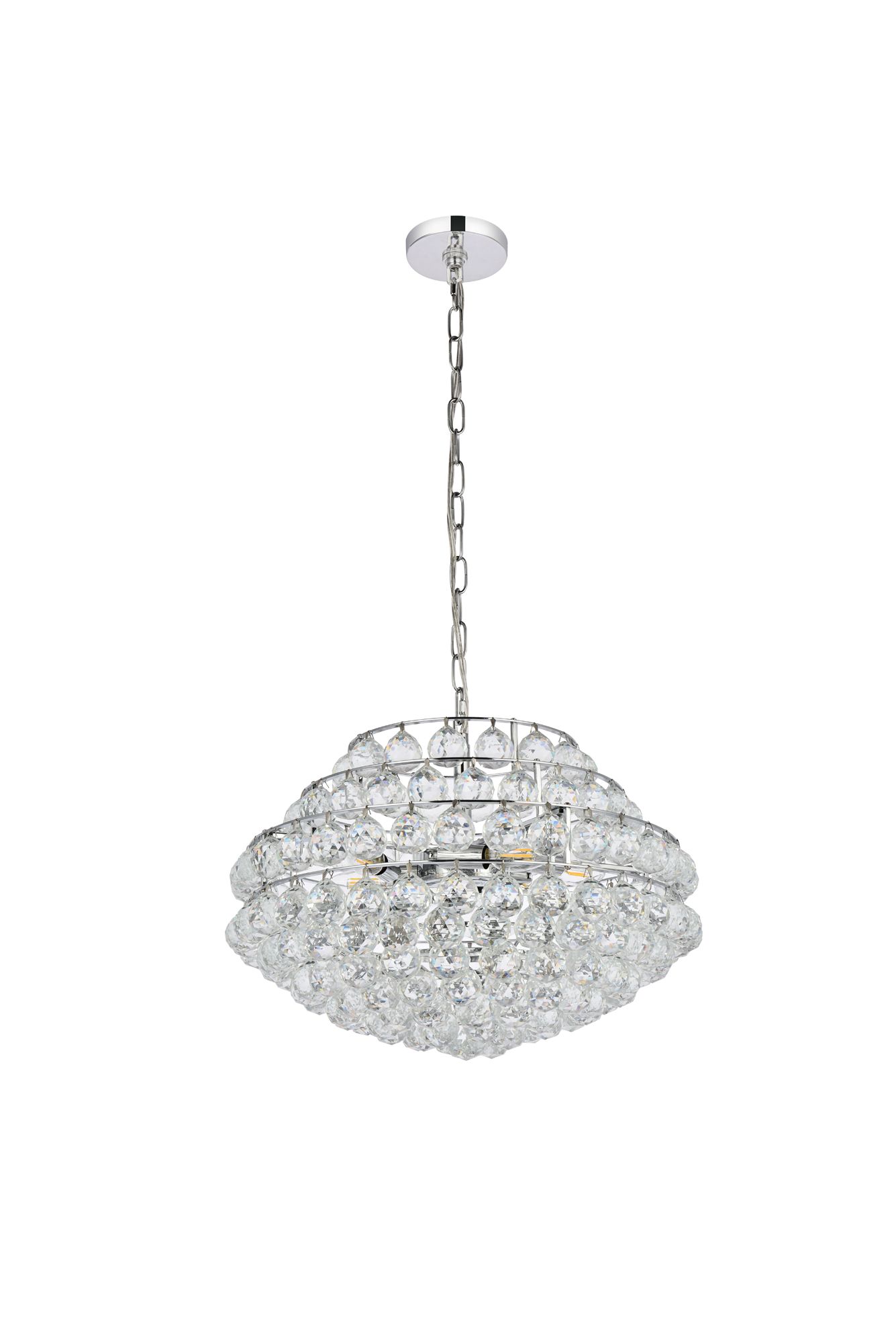 Elegant Lighting Savannah 20" Wide Chrome and Crystal Pendant Light