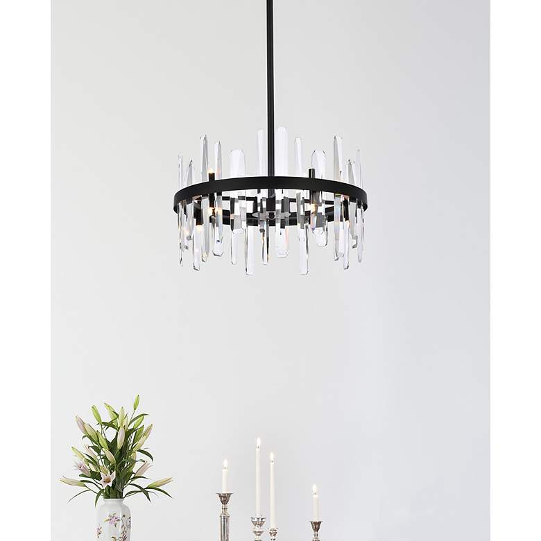 Image 3 Elegant Lighting Serena 20" Black and Clear Crystal 10-Light Pendant more views