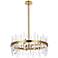 Elegant Lighting Serena 25" Satin Gold and Crystal Round Pendant
