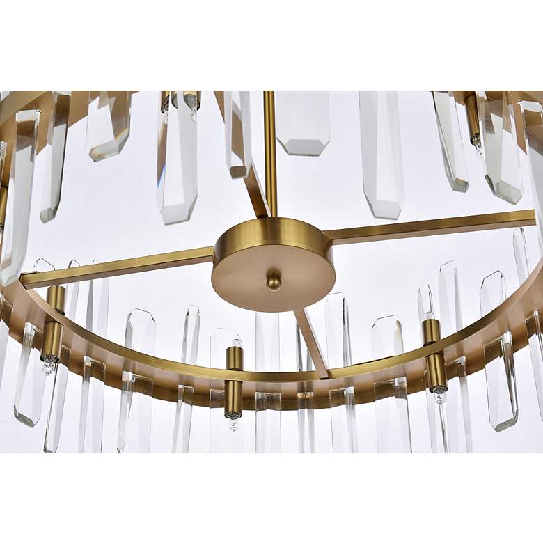 Image 6 Elegant Lighting Serena 25" Satin Gold and Crystal Round Pendant more views