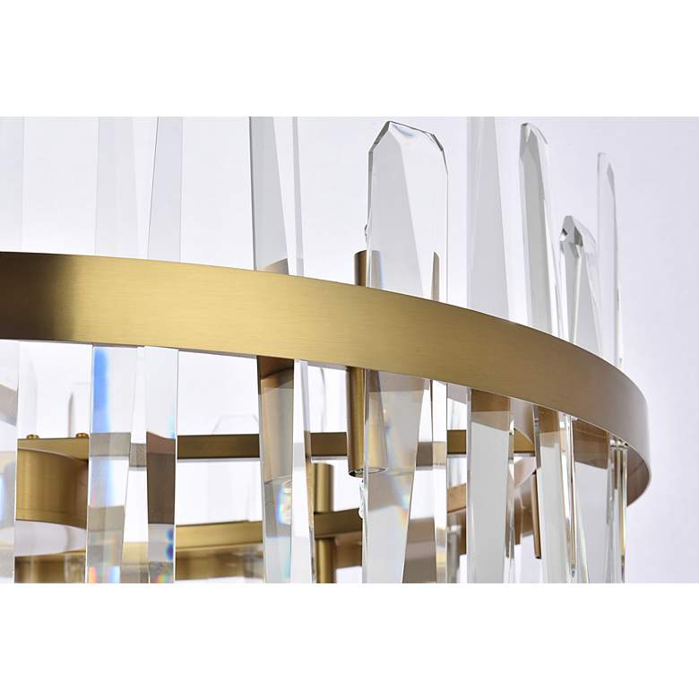 Image 7 Elegant Lighting Serena 25" Satin Gold and Crystal Round Pendant more views