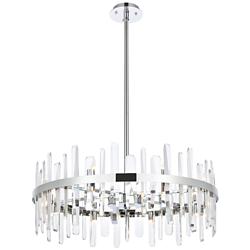 Elegant Lighting Serena 32" Wide Chrome Clear Crystal 16-Light Pendant