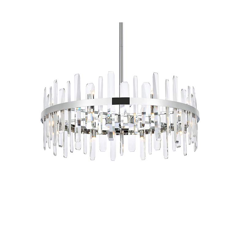 Image 4 Elegant Lighting Serena 32" Wide Chrome Clear Crystal 16-Light Pendant more views