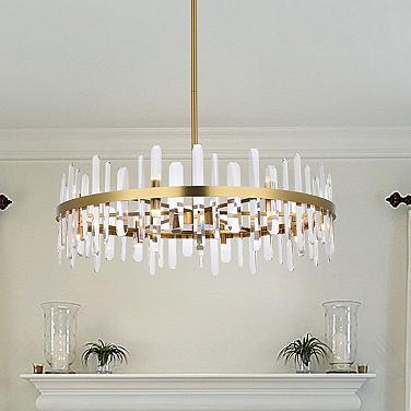 Elegant Lighting Serena 36" Gold and Crystal 16-Light Round Chandelier