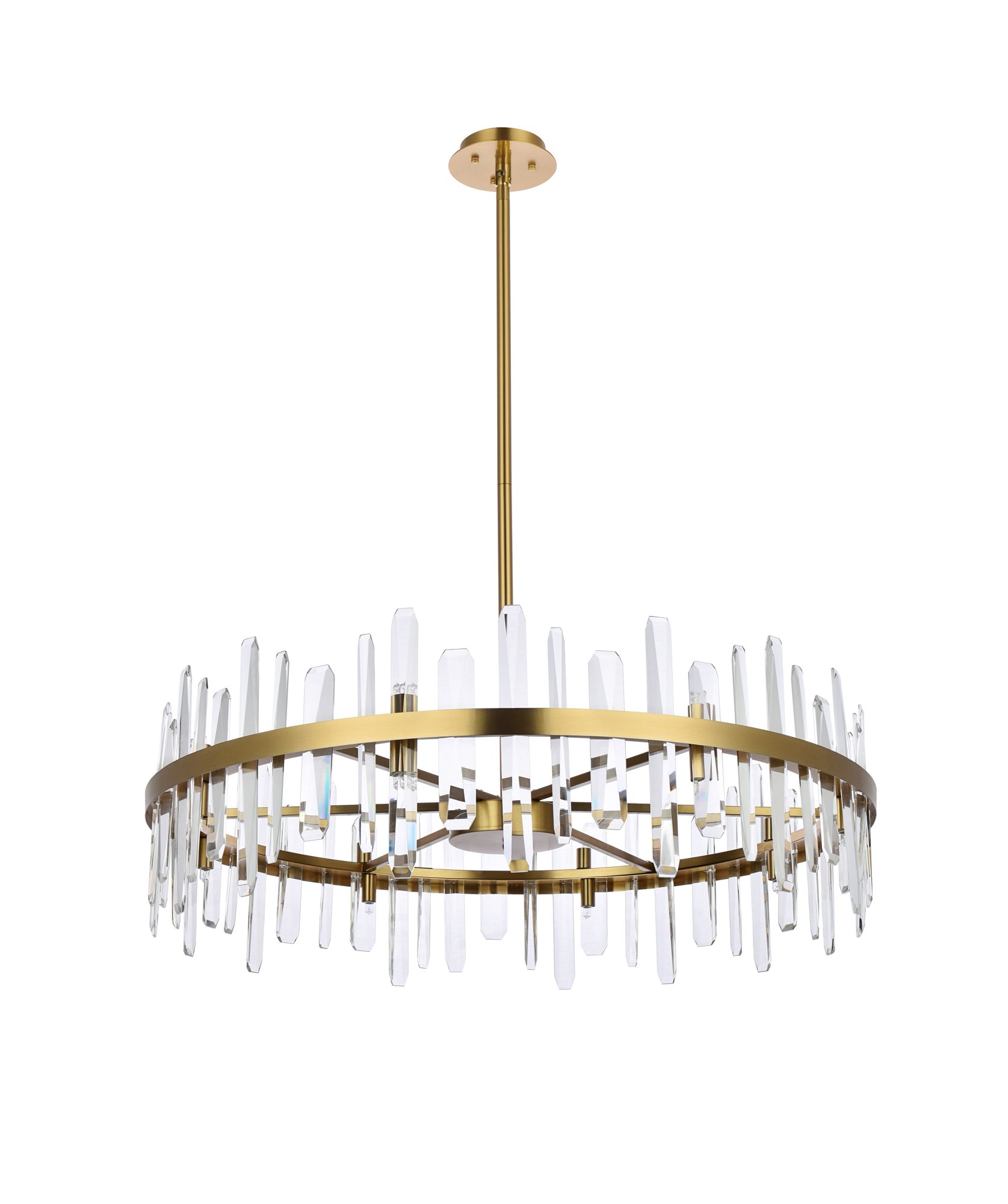 Elegant Lighting Serena 36" Gold and Crystal 16-Light Round Chandelier
