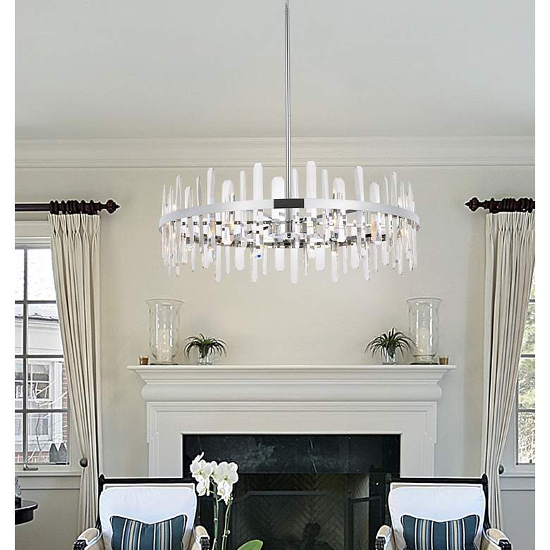 Image 3 Elegant Lighting Serena 36" Modern Chrome Crystal Round Chandelier more views