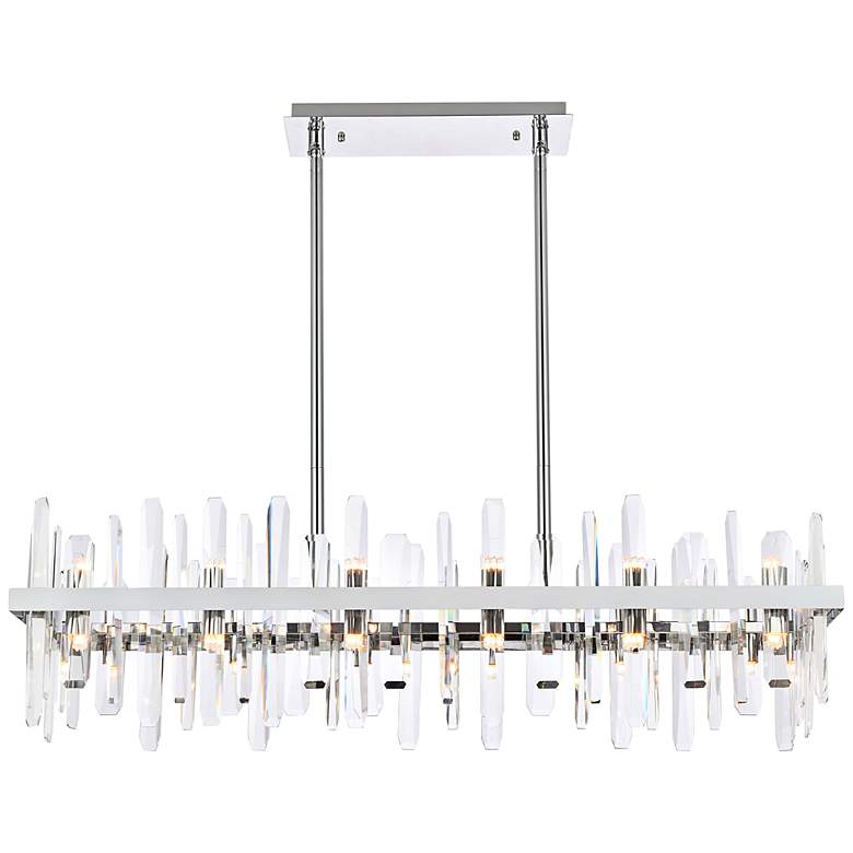 Image 3 Elegant Lighting Serena 42" Chrome and Crystal Linear Chandelier