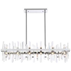 Elegant Lighting Serena 42" Chrome and Crystal Linear Chandelier