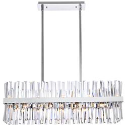 Elegant Lighting Serephina 36" Crystal Rectangle Linear Chandelier