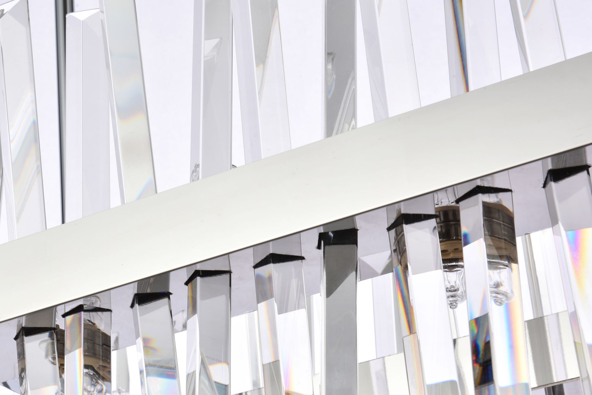 Elegant Lighting Serephina 36" Crystal Rectangle Linear Chandelier in scene