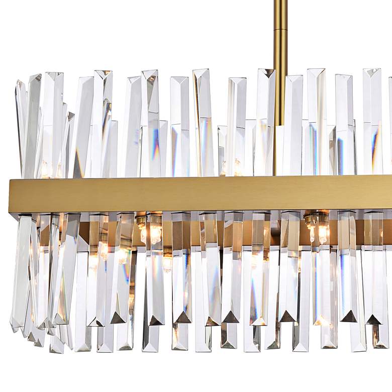 Image 4 Elegant Lighting Serephina 36" Gold and Crystal Linear Chandelier more views