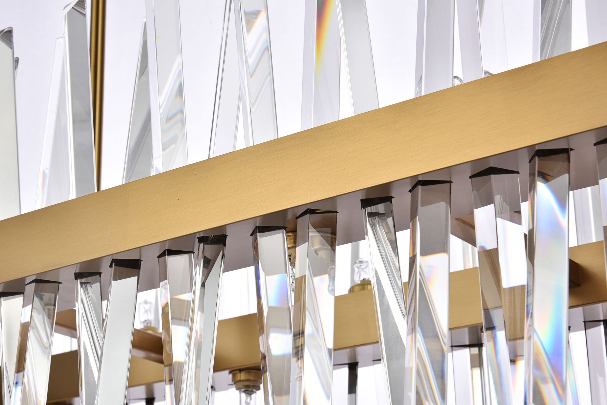 Elegant Lighting Serephina 36" Gold and Crystal Linear Chandelier in scene