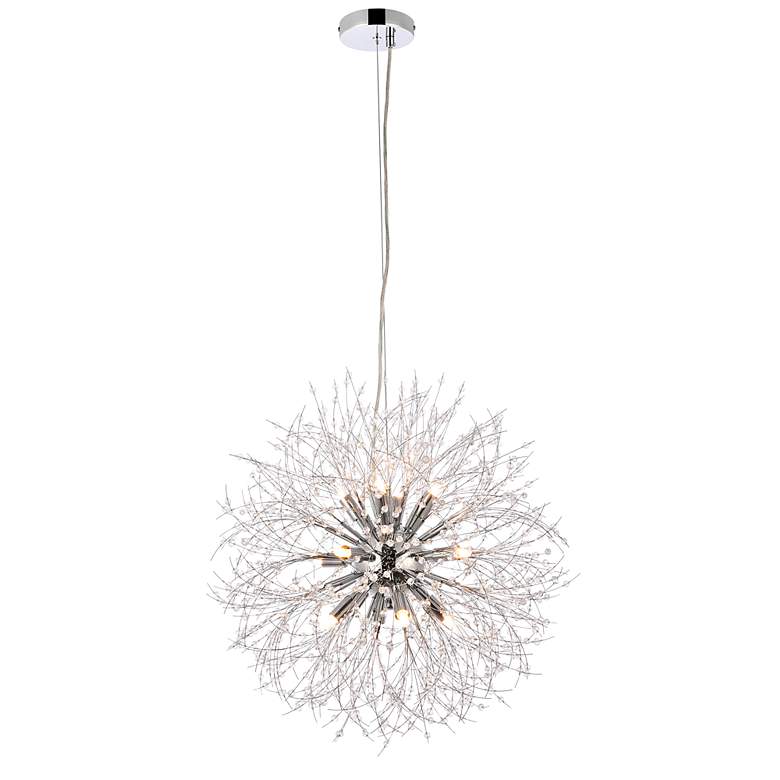 Image 2 Elegant Lighting Solace 23 1.2" Wide 12-Light Chrome Starburst Pendant
