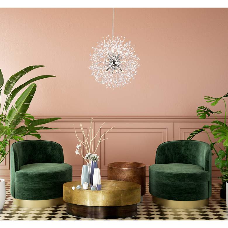 Image 3 Elegant Lighting Solace 23 1.2" Wide 12-Light Chrome Starburst Pendant more views