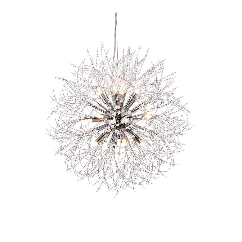Image 4 Elegant Lighting Solace 23 1.2" Wide 12-Light Chrome Starburst Pendant more views