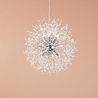 Elegant Lighting Solace 23 1.2" Wide 12-Light Chrome Starburst Pendant