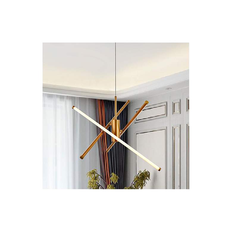 Image 2 Elegant Lighting Sonya 28 1/2" Wide LED Gold Arm Modern Pendant