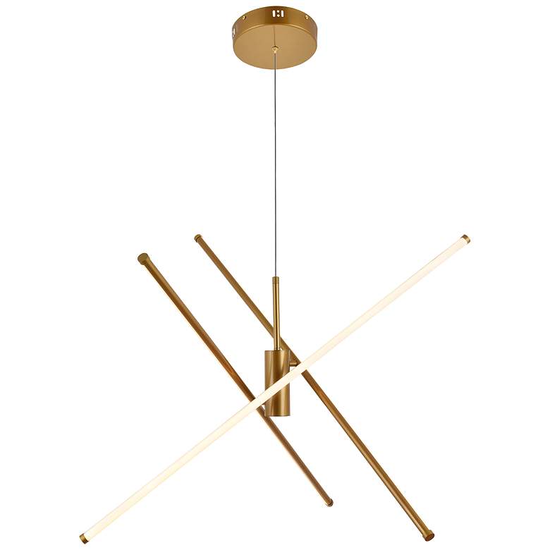 Image 1 Elegant Lighting Sonya 43.5" Wide 3-Light Gold Arm Modern Pendant