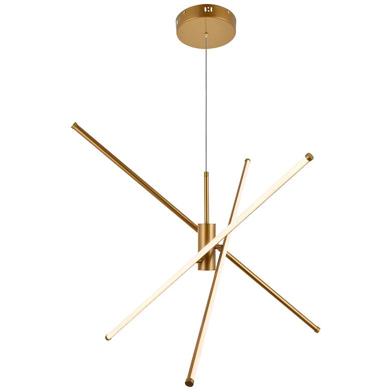 Image 3 Elegant Lighting Sonya 43.5" Wide 3-Light Gold Arm Modern Pendant more views