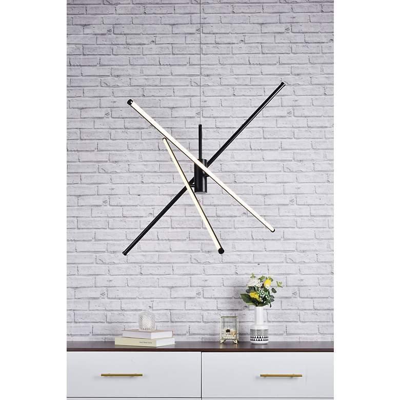 Image 4 Elegant Lighting Sonya 43 1/2" Wide 3-Light Modern Linear Arm Pendant more views