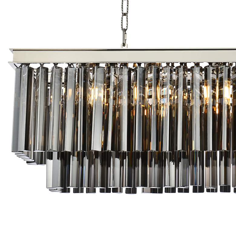 Image 3 Elegant Lighting Sydney 40" Nickel 12-Light Crystal Linear Chandelier more views