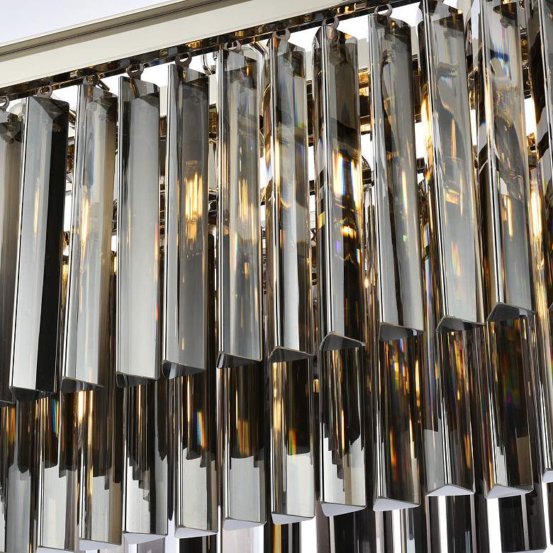 Image 4 Elegant Lighting Sydney 40" Nickel 12-Light Crystal Linear Chandelier more views