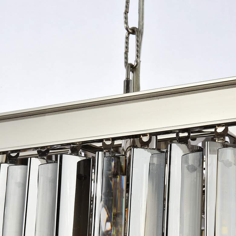 Image 6 Elegant Lighting Sydney 40" Nickel 12-Light Crystal Linear Chandelier more views