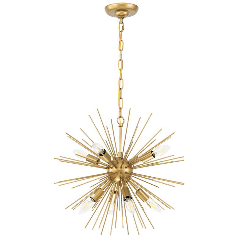 Image 4 Elegant Lighting Timber 20" Wide 8-Light Modern Brass Sputnik Pendant more views