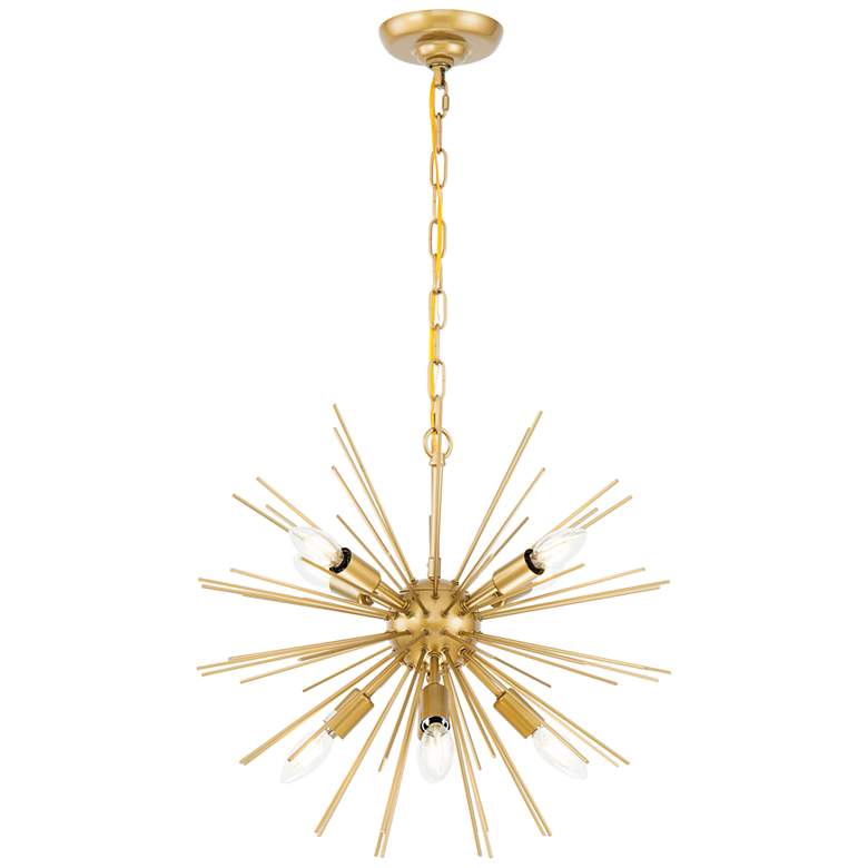 Image 5 Elegant Lighting Timber 20" Wide 8-Light Modern Brass Sputnik Pendant more views