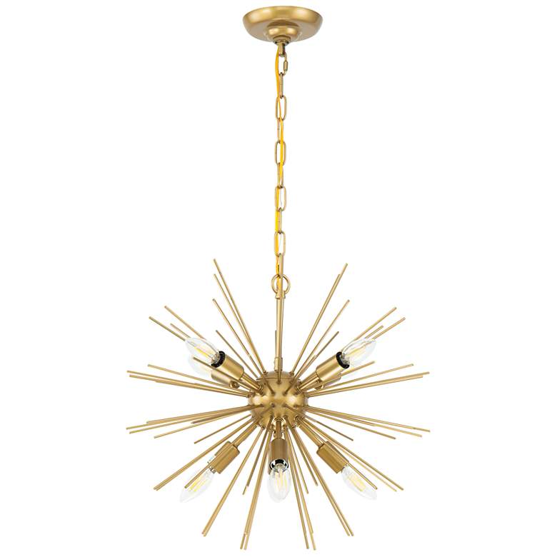 Image 6 Elegant Lighting Timber 20" Wide 8-Light Modern Brass Sputnik Pendant more views