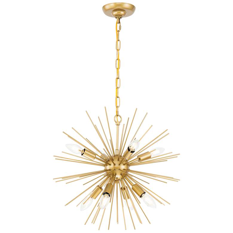 Image 7 Elegant Lighting Timber 20" Wide 8-Light Modern Brass Sputnik Pendant more views