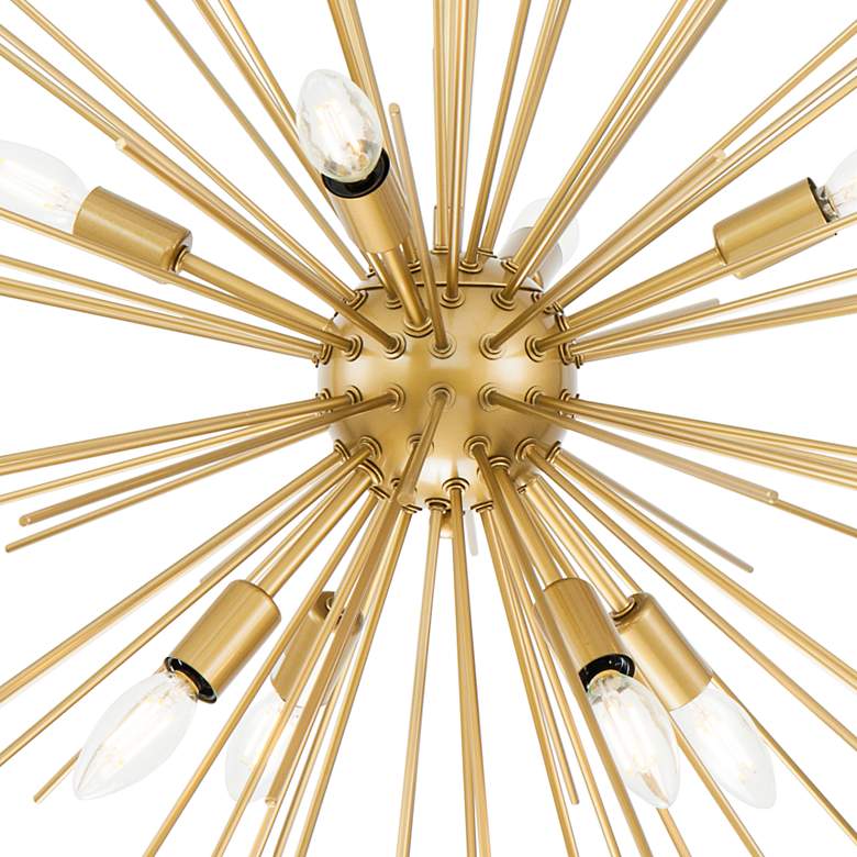 Image 4 Elegant lighting Timber 30 inch Wide Brass 8-Light Sputnik Pendant more views