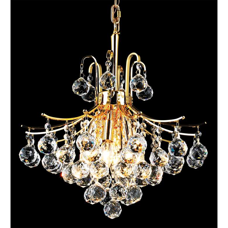 Image 1 Elegant Lighting Toureg 16 inch Wide Gold 6-Light Crystal Chandelier