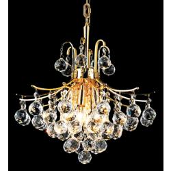 Elegant Lighting Toureg 16&quot; Wide Gold 6-Light Crystal Chandelier