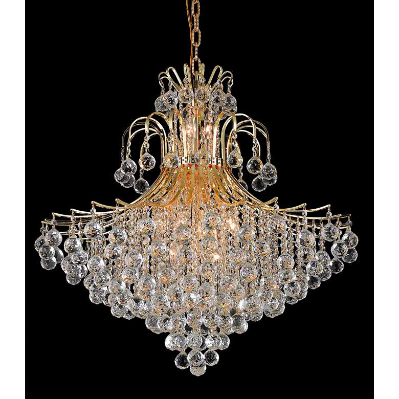Image 1 Elegant Lighting Toureg 31" Wide 15-Light Gold and Crystal Chandelier