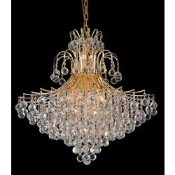 Elegant Lighting Toureg 31&quot; Wide 15-Light Gold and Crystal Chandelier