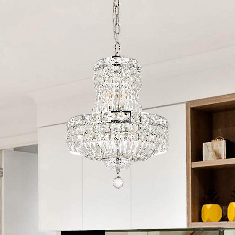 Image 1 Elegant Lighting Tranquil 14" Wide Chrome and Crystal Chandelier