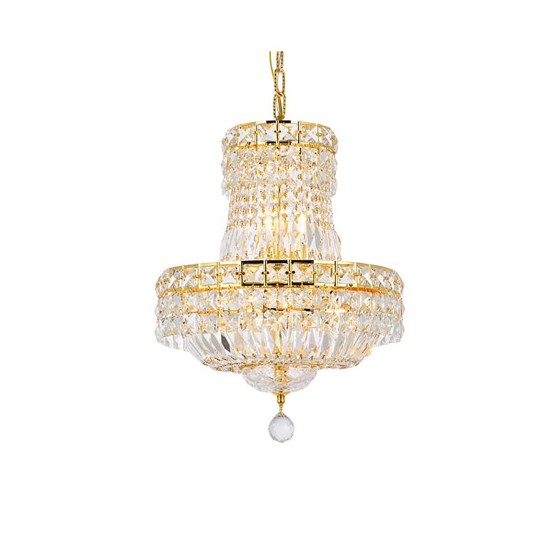 Image 4 Elegant Lighting Tranquil 14" Wide Gold and Crystal Chandelier more views
