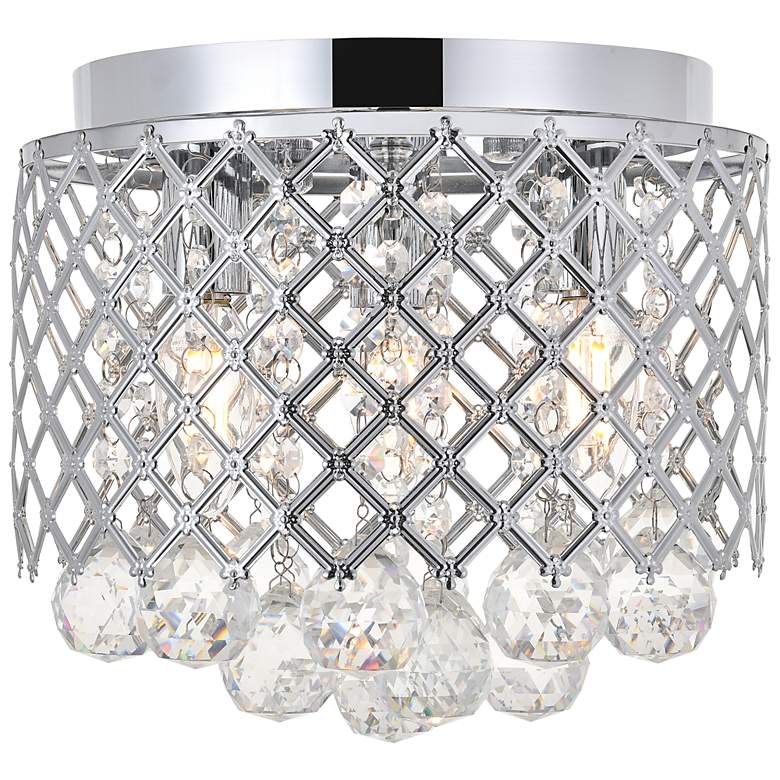 Image 2 Elegant Lighting Tully 10" Wide 3-Light Chrome Crystal Ceiling Light
