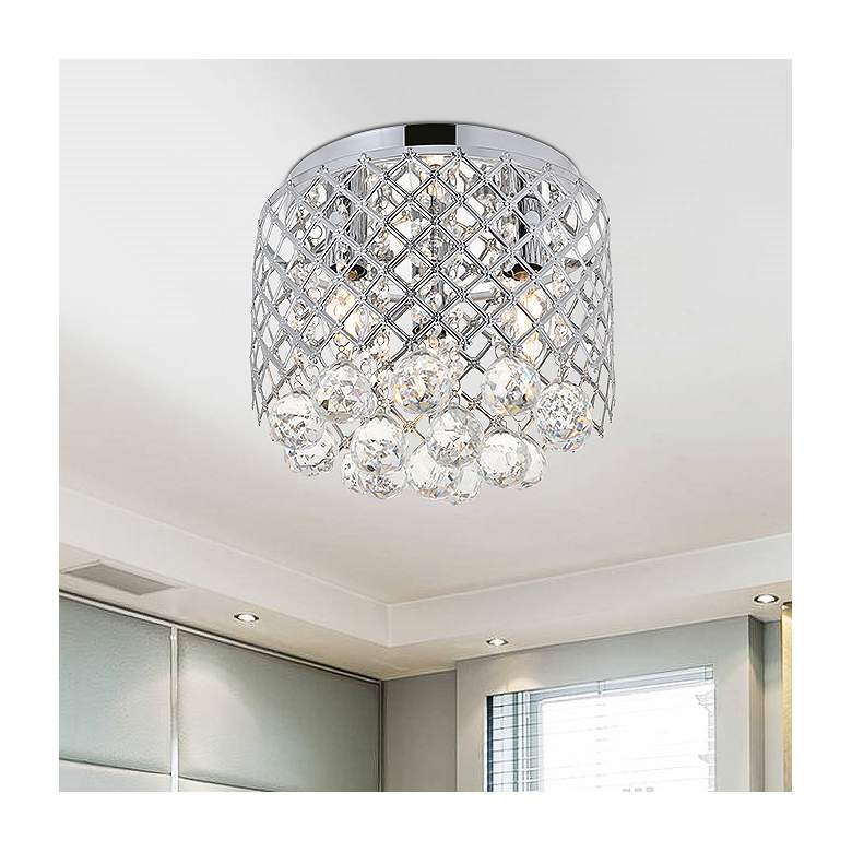 Image 1 Elegant Lighting Tully 10" Wide 3-Light Chrome Crystal Ceiling Light